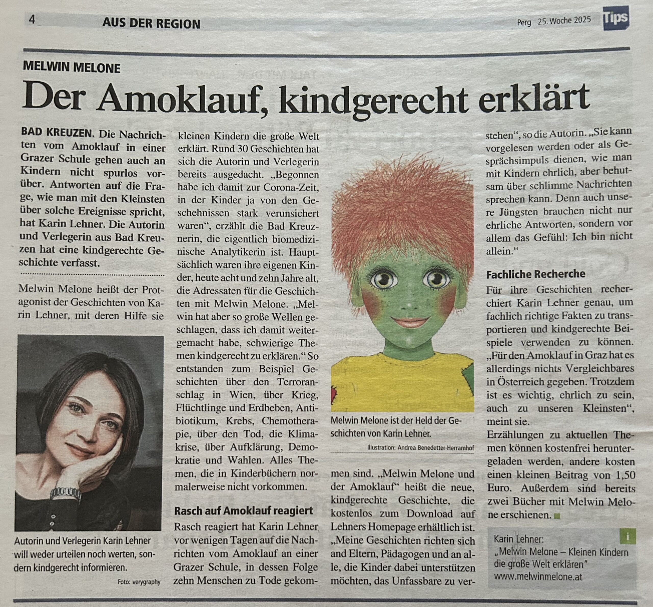 Bericht über Karin Lehners Geschichte zum Amoklauf in Graz